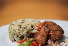 SAVORY COUSCOUS WITH CHICKEN KEBAB