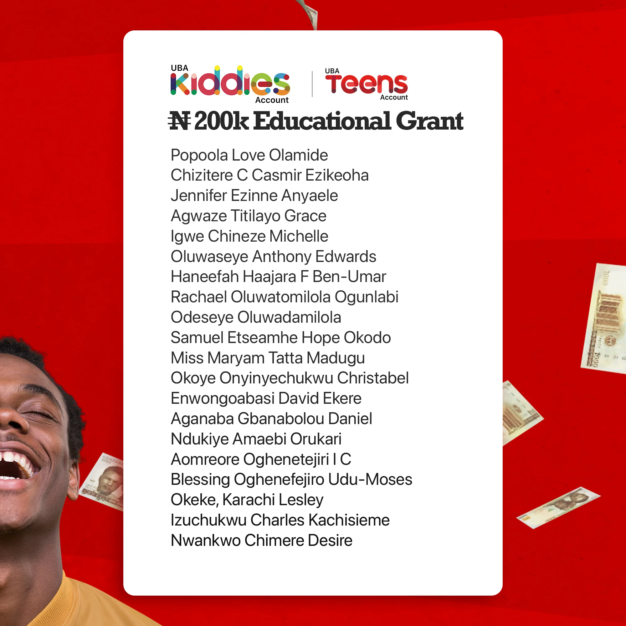 UBA KIDDIES WINNER LIST