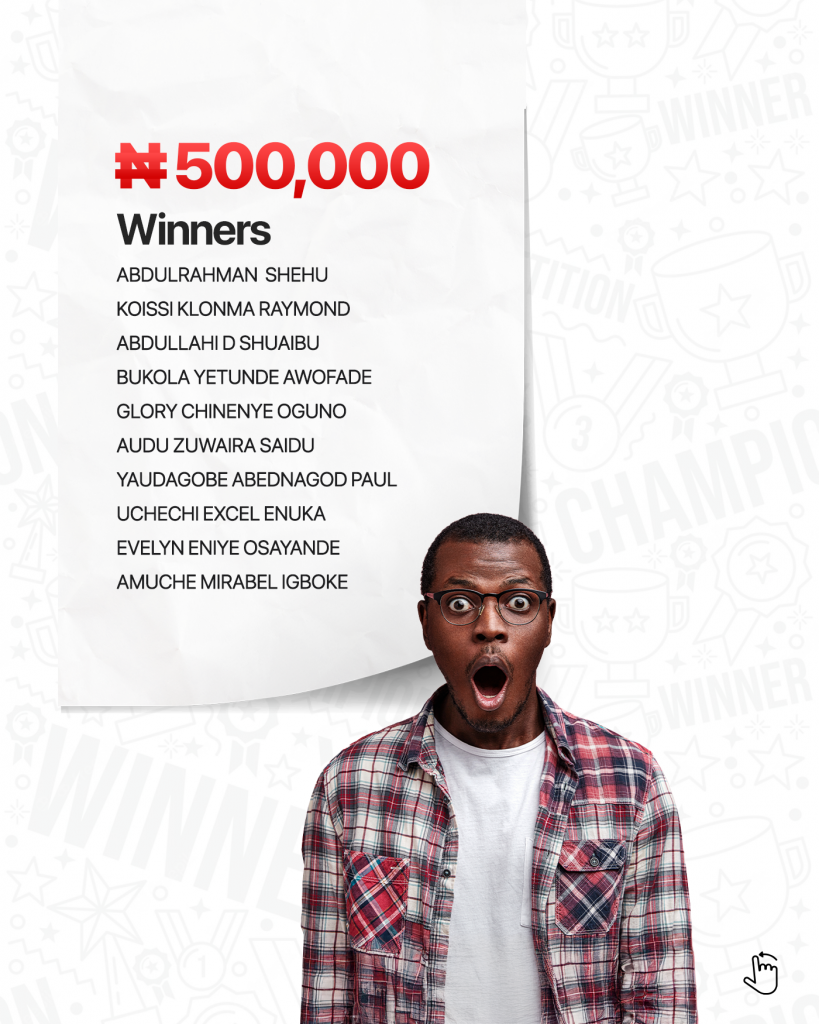 500,000 naira winners