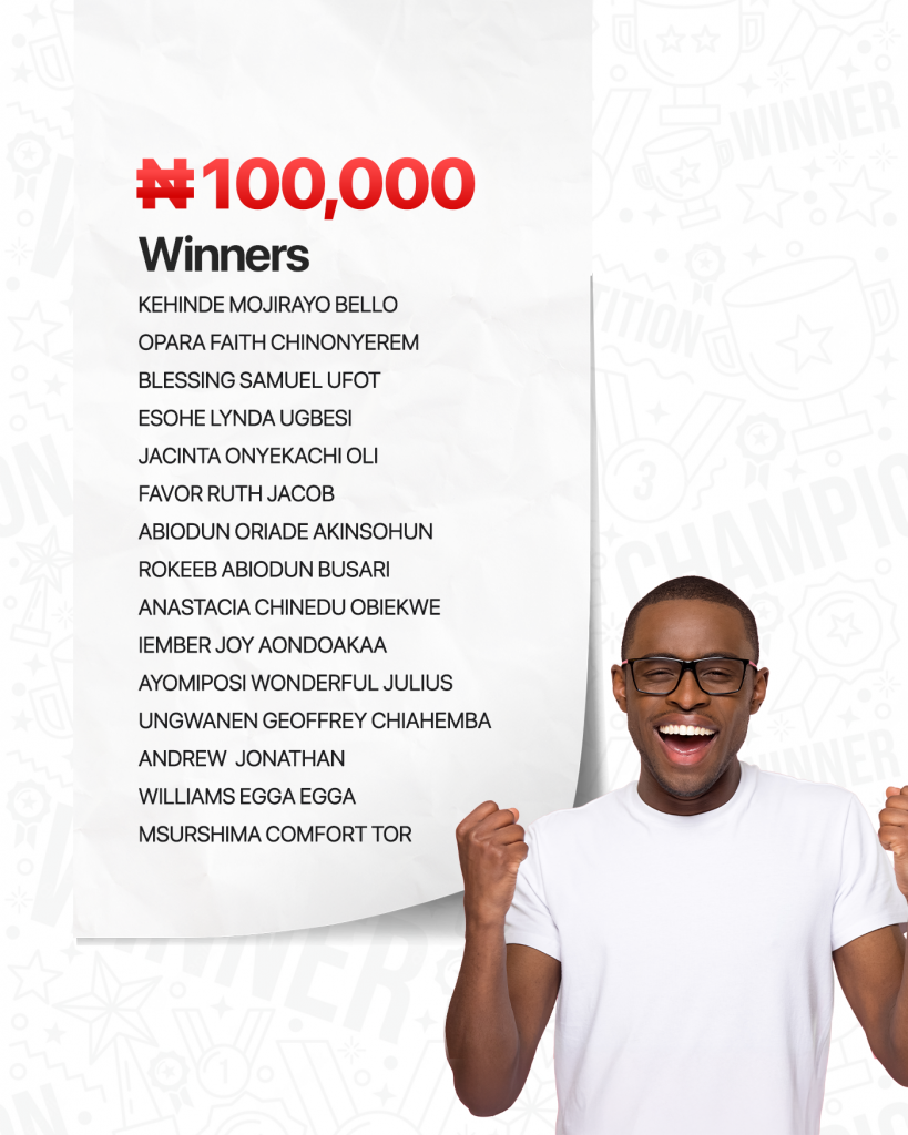100,000 naira winners