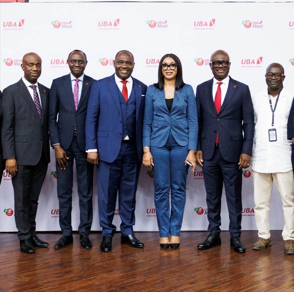 L – R: Head, POS Services & Web Payments, United Bank for Africa (UBA), Gbolabo Cole; Head, Digital Banking, UBA Africa 2, Olukayode Olubiyi; Executive Director Designate, Digital Banking, UBA, Emmanuel Lamptey; Regional Manager, Lekki 1, UBA, Victoria Ejeckam; Head, Retail & Digital Banking, UBA, Shamsideen Fashola, and the Chairman, POS Agent Aggregators, Oba Israel Olorunshina during the inaugural UBA Aggregator Engagement Session themed, “POS-itive Impact: Connecting Agents, Merchants, and Customers”, held at UBA House, Marina, in Lagos on Tuesday