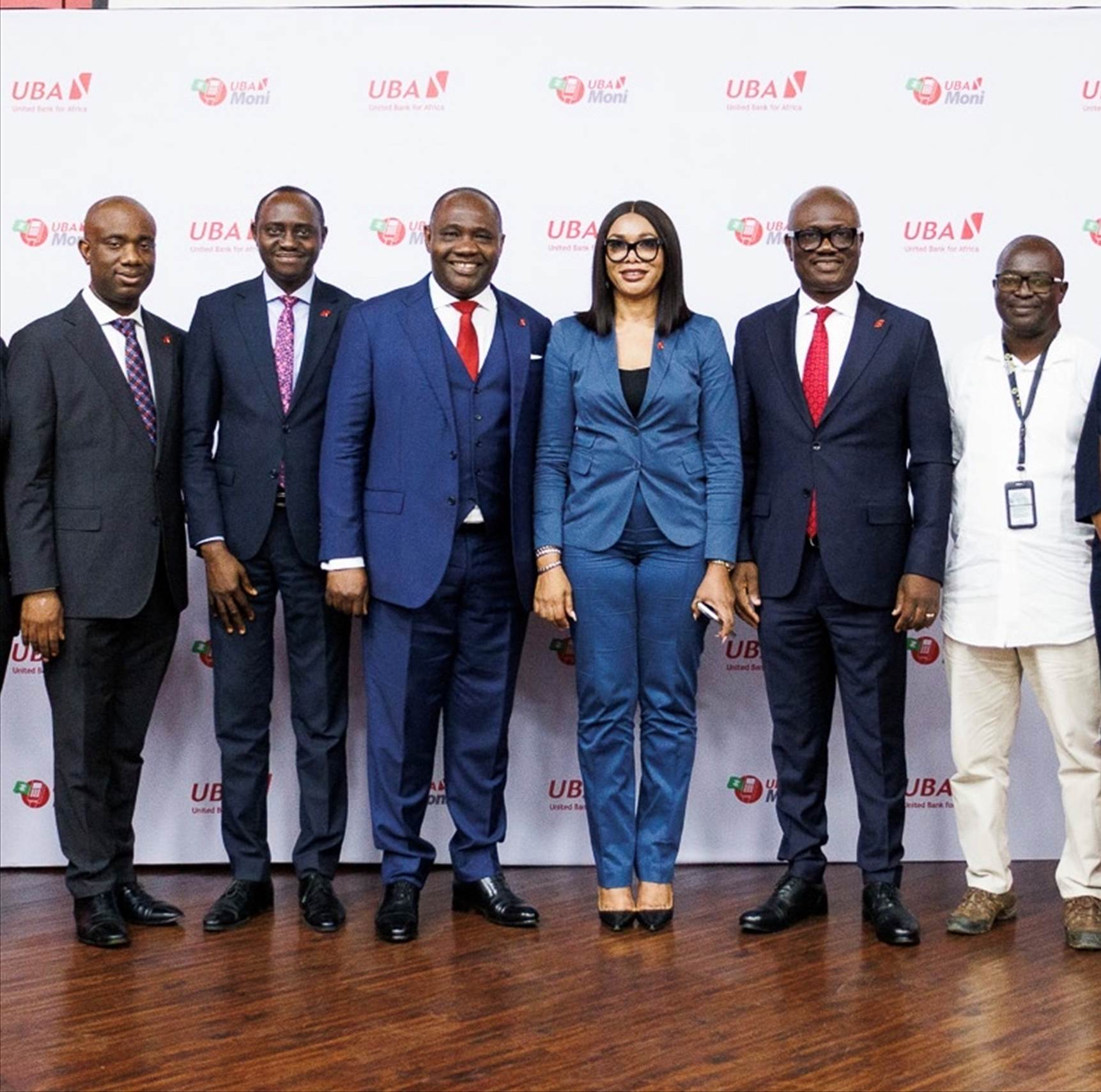L – R: Head, POS Services & Web Payments, United Bank for Africa (UBA), Gbolabo Cole; Head, Digital Banking, UBA Africa 2, Olukayode Olubiyi; Executive Director Designate, Digital Banking, UBA, Emmanuel Lamptey; Regional Manager, Lekki 1, UBA, Victoria Ejeckam; Head, Retail & Digital Banking, UBA, Shamsideen Fashola, and the Chairman, POS Agent Aggregators, Oba Israel Olorunshina during the inaugural UBA Aggregator Engagement Session themed, “POS-itive Impact: Connecting Agents, Merchants, and Customers”, held at UBA House, Marina, in Lagos on Tuesday