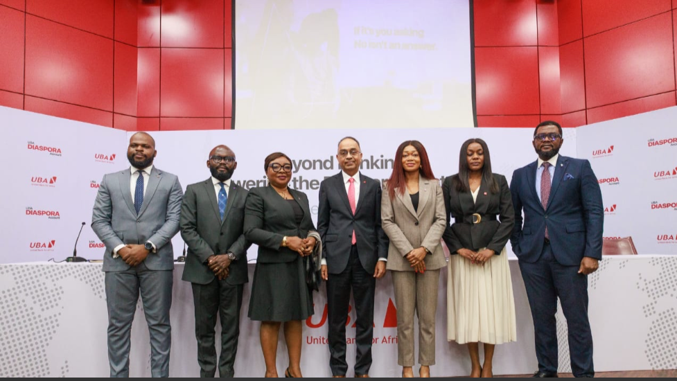 L-R: Head, Strategy, Research & Investor Relations, Africa Prudential, Joshua Omewah; Group Head, Sales, Retention and Growth, AVON, Ajibola Bakare; Managing Director, UBA Pension, Blessing Ogwu; Head, Diaspora Banking, Anant Rao; Chief Marketing Officer, Heirs Insurance Group, Ifesinachi Okpagu; Business Development Manager, United Capital, Onyinye Osunwoke and Executive Director, Afriland Properties, Olukayode Odebiyi, during UBA’s Panel session, themed: ’Beyond Banking: Powering the Diaspora Lifestyle,’ held at the UBA House Marina, in Lagos on Thursday
