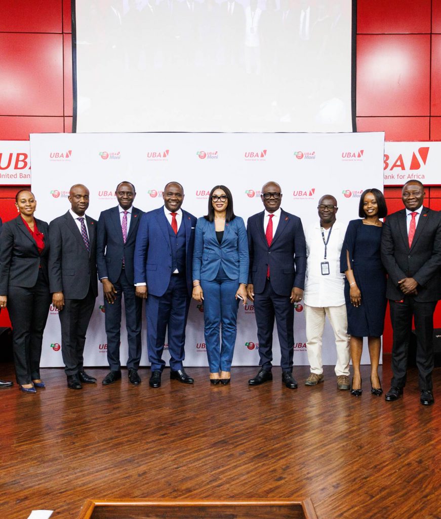 L – R: Regional Manager, VI 3, United Bank for Africa (UBA); Morenike Akinrinisi; Head, POS Services & Web Payments, UBA, Gbolabo Cole; Head, Digital Banking, UBA Africa 2, Olukayode Olubiyi; Executive Director Designate, Digital Banking, UBA, Emmanuel Lamptey; Regional Manager, Lekki 1, UBA, Victoria Ejeckam; Head, Retail & Digital Banking, UBA, Shamsideen Fashola; Chairman, POS Agent Aggregators, Oba Israel Olorunshina; Technical Assistant, ED Digital Banking, UBA, Oghenemaro Umukoro; Head, Agency Banking, UBA, Iyiola Adetunji during the inaugural UBA Aggregator Engagement Session themed, “POS-itive Impact: Connecting Agents, Merchants, and Customers”, held at UBA House, Marina in, Lagos on Tuesday