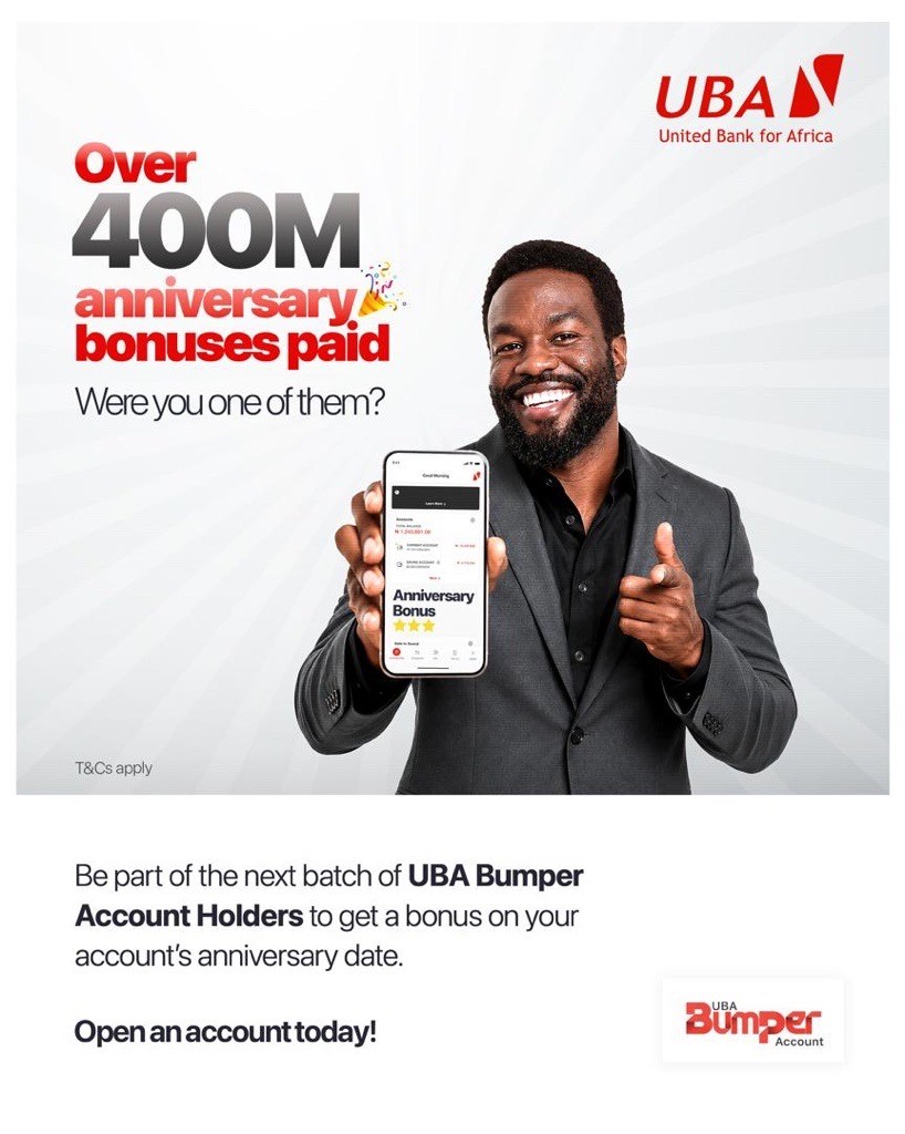 UBA Rewards Customer Loyalty with Over ₦400 Million Bumper Account Anniversary Bonus