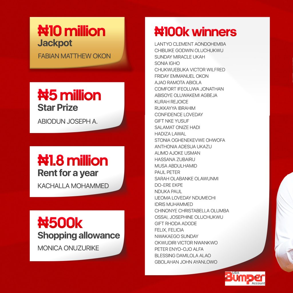 Bumper Account UBA Africa's Global Bank