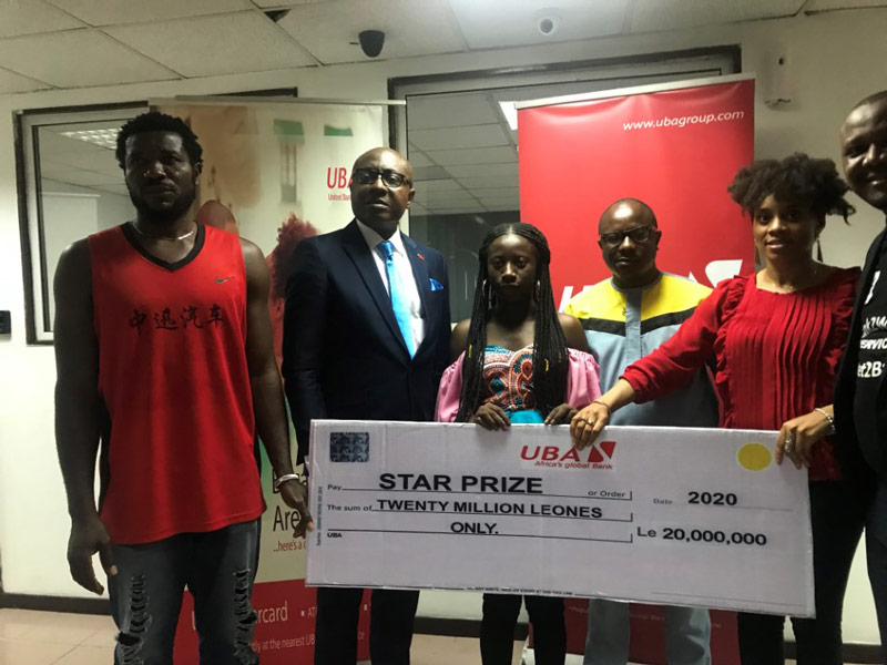 UBA sierra leone presents two thousand dollars to winner of savings promo