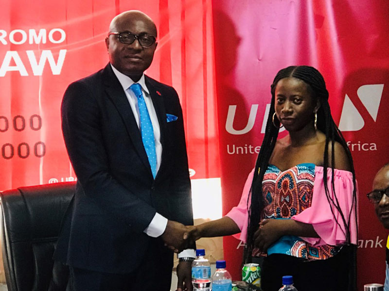 UBA sierra leone presents two thousand dollars to winner of savings promo