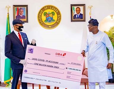 COVID-19-UBA-Presents-N1billion-To-Lagos-State