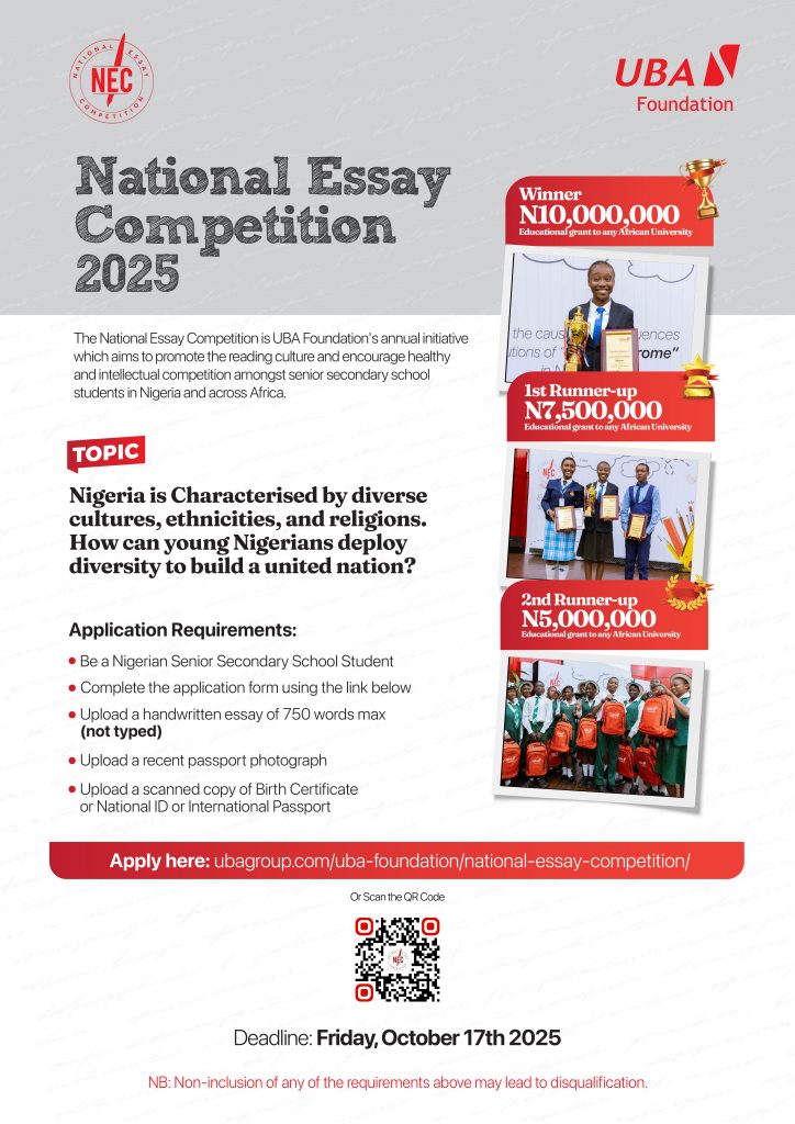 UBA Foundation Flags-off 2025 National Essay Competition, over N18m Grants, Prizes Up for Grabs