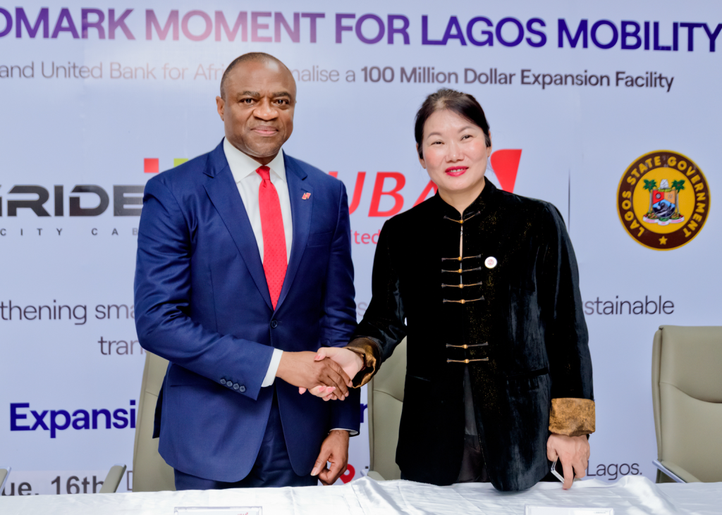 Group Managing Director/CEO, United Bank for Africa(UBA) and Chairman, LagRide, Chief Diana Chen, at the signing ceremony and launching of $100 Million "Drive to Own" Vehicle Financing Scheme, strengthening smart mobility, driver asset ownership of over 3,500 cars, financed by UBA, in partnership with Lagos State Government and LagRide, held in Lagos on Tuesday.