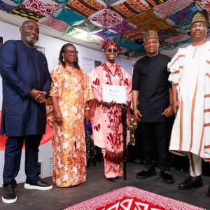 l-r: Group Executive, Treasury and Financial Institutions, United Bank for Africa (UBA), Samuel Ocheho; Chief Risk Officer, Awele Ajibola; Winner, Modern African Muse, UBA Africa Day 2026 and Staff, Temitayo Abayomi; Group Managing Director/CEO, UBA, Oliver Alawuba and Executive Director Designate, Corporate Banking, Tosin