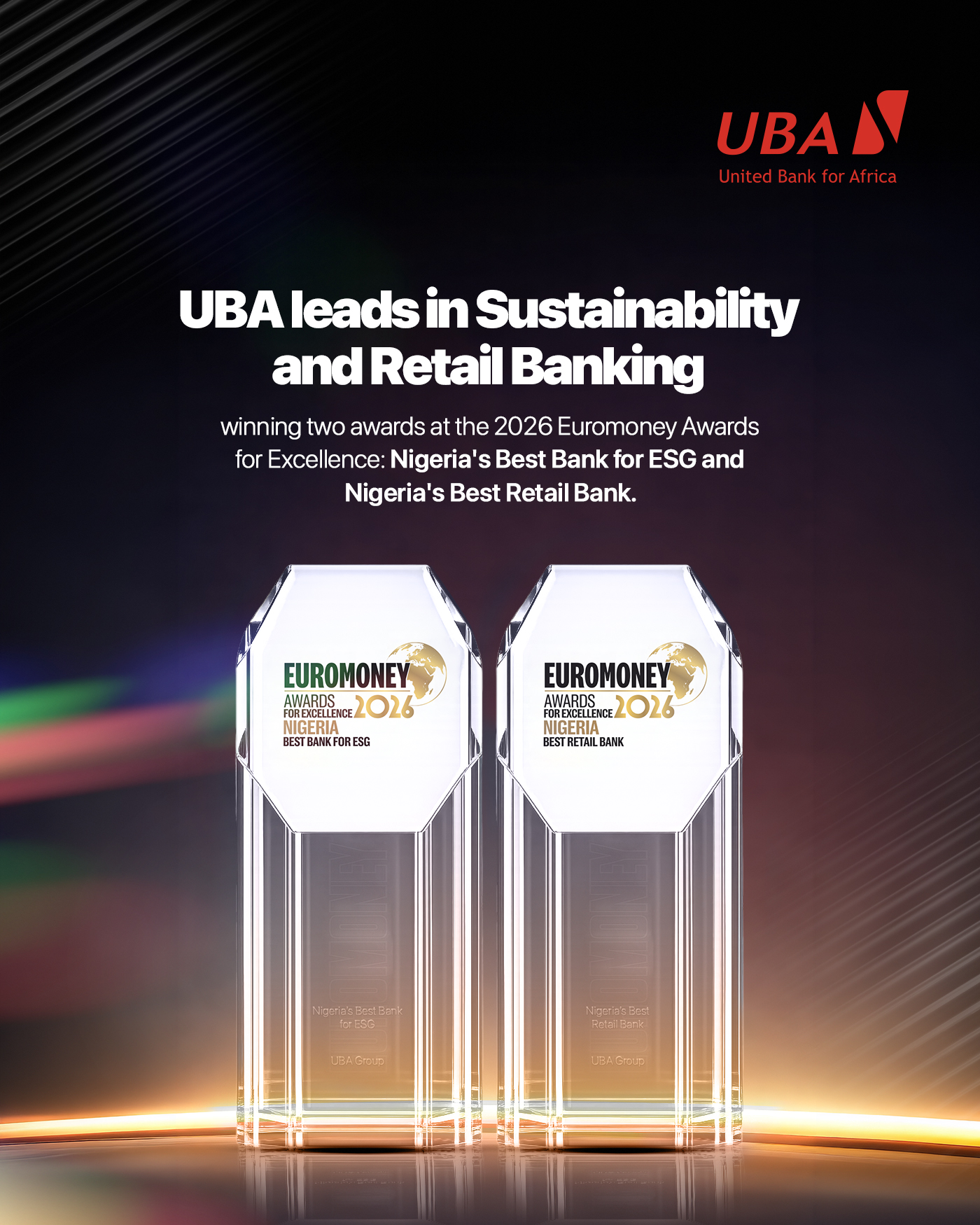 UBA Sweeps Top Honours at 2026 Euromoney Awards, Named Nigeria's Best ESG, Retail Bank