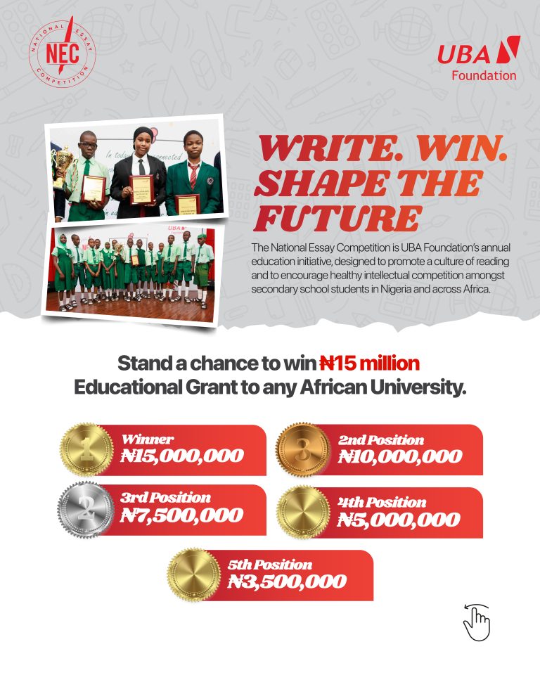 UBA Foundation Opens 2026 National Essay Competition, Raises Winning Prizes to N41m